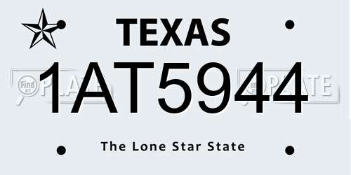 1AT5944 Texas License Plate