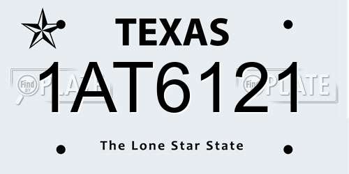1AT6121 Texas License Plate