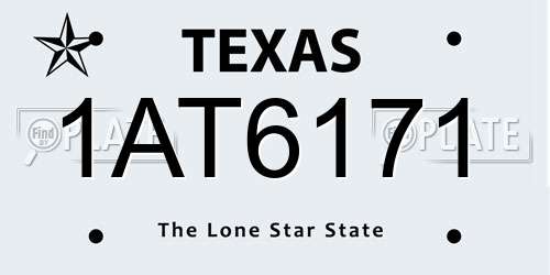 1AT6171 Texas License Plate