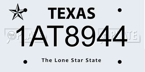 1AT8944 Texas License Plate