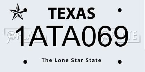 1ATA069 Texas License Plate