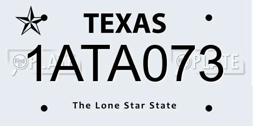1ATA073 Texas License Plate