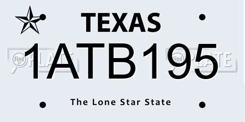 1ATB195 Texas License Plate