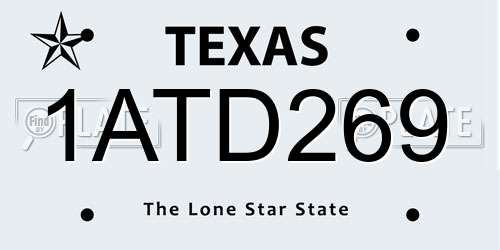 1ATD269 Texas License Plate