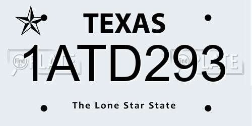 1ATD293 Texas License Plate