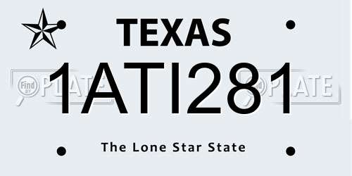 1ATI281 Texas License Plate