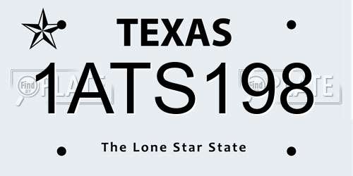 1ATS198 Texas License Plate