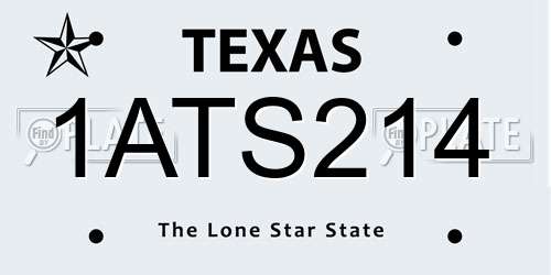 1ATS214 Texas License Plate