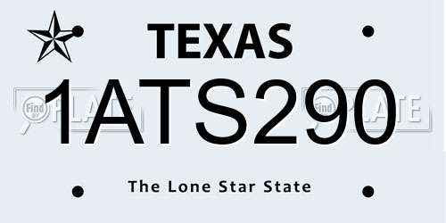 1ATS290 Texas License Plate