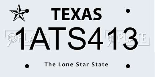 1ATS413 Texas License Plate