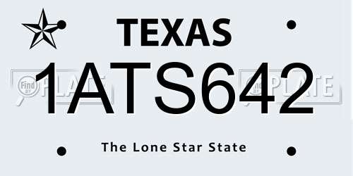 1ATS642 Texas License Plate
