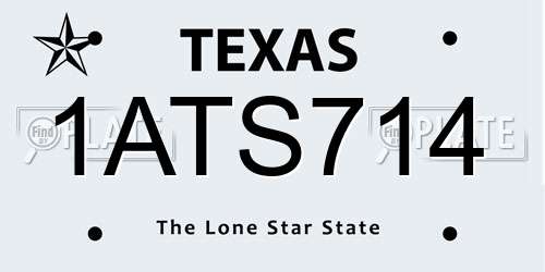 1ATS714 Texas License Plate