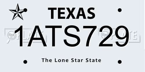 1ATS729 Texas License Plate