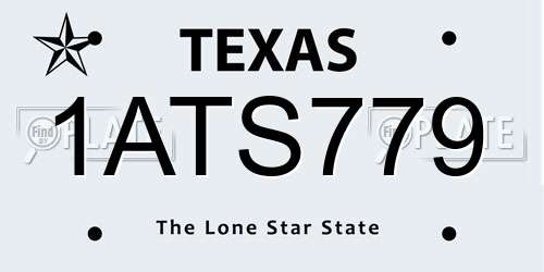 1ATS779 Texas License Plate