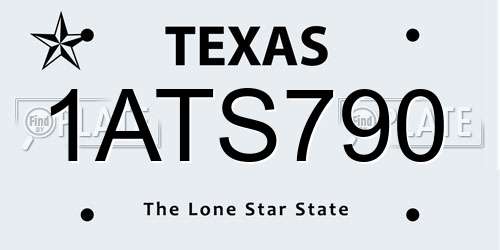 1ATS790 Texas License Plate