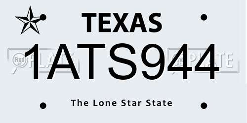 1ATS944 Texas License Plate