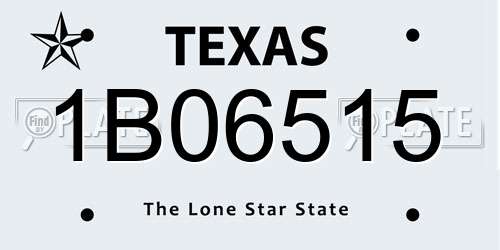 1B06515 Texas License Plate