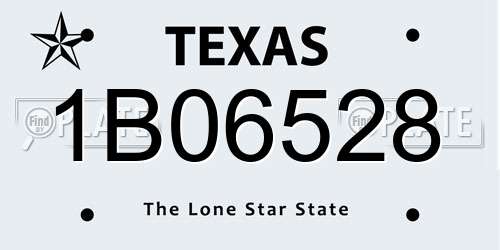 1B06528 Texas License Plate