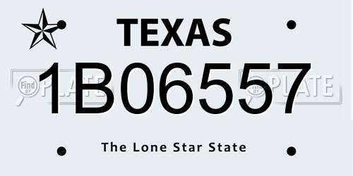 1B06557 Texas License Plate