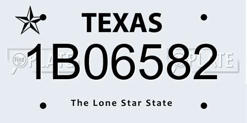 1B06582 Texas License Plate