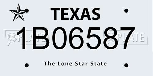 1B06587 Texas License Plate