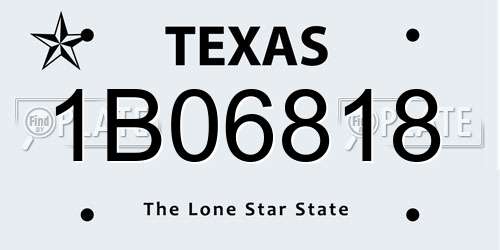 1B06818 Texas License Plate