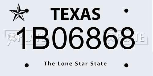 1B06868 Texas License Plate