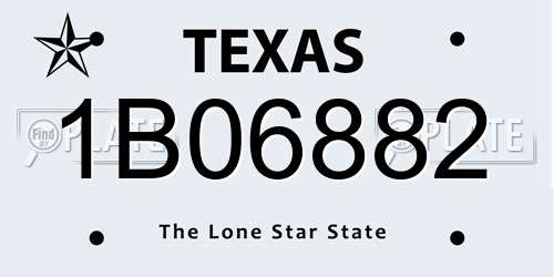 1B06882 Texas License Plate