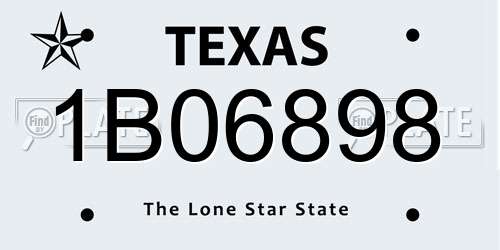 1B06898 Texas License Plate