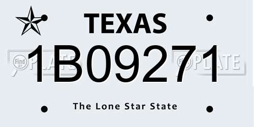 1B09271 Texas License Plate