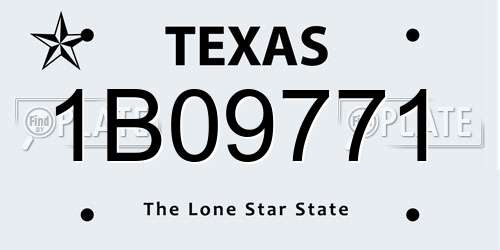 1B09771 Texas License Plate