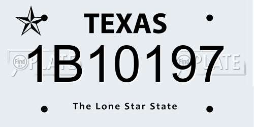 1B10197 Texas License Plate