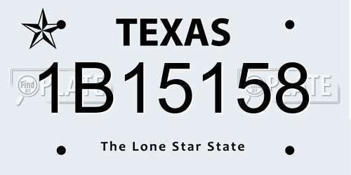 1B15158 Texas License Plate