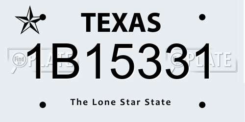 1B15331 Texas License Plate