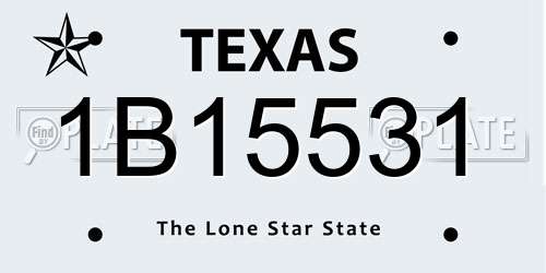 1B15531 Texas License Plate