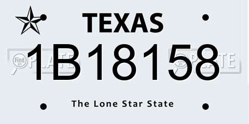 1B18158 Texas License Plate