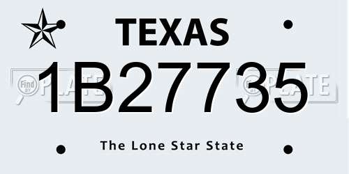 1B27735 Texas License Plate