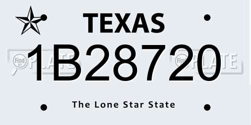 1B28720 Texas License Plate