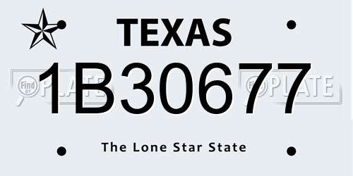 1B30677 Texas License Plate