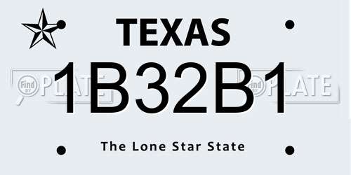 1B32B1 Texas License Plate