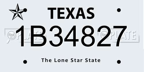 1B34827 Texas License Plate