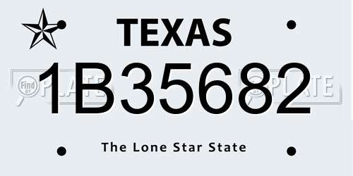 1B35682 Texas License Plate