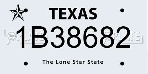 1B38682 Texas License Plate
