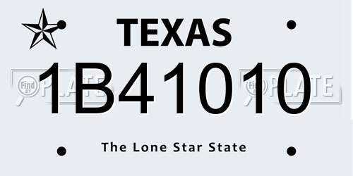 1B41010 Texas License Plate