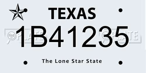 1B41235 Texas License Plate