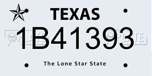 1B41393 Texas License Plate