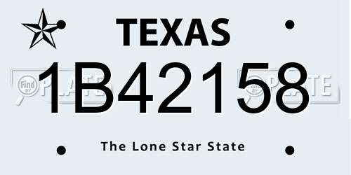 1B42158 Texas License Plate