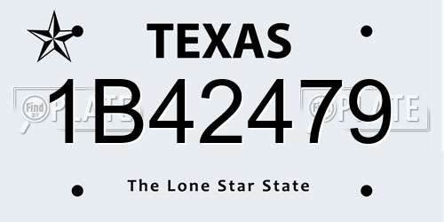 1B42479 Texas License Plate
