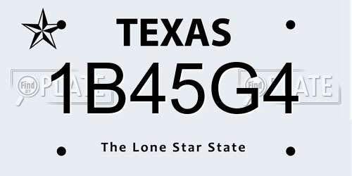 1B45G4 Texas License Plate