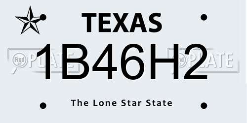 1B46H2 Texas License Plate